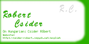 robert csider business card
